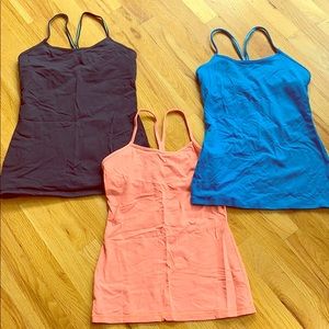 Lululemon Athletica Power Y - 3 tanks size 6